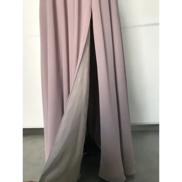 Leona Lavender Chiffon Halter Gown - Detail View 3
