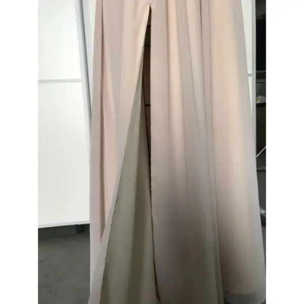 Nicolette Mocha Chiffon A-Line Gown - Detail View 3
