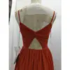 Camille Paprika Chiffon A-Line Dress - Detail View 4