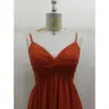 Camille Paprika Chiffon A-Line Dress - Detail View 3