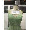 Elowen Fern Chiffon Lace Applique A-Line Gown - Bodice & Neckline Detail