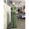 Elowen Fern Chiffon Lace Applique A-Line Gown - Elegant Side Profile View