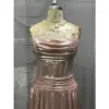 Penelope Rose Gold Metallic Plissé Dress - Detail View 2