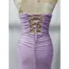 Angie Lilac Ruched Jersey Sheath Gown - Craftsmanship Detail 1