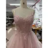 Ophelia Baby Pink Sparkle Tulle Embroidered Beaded Ball Gown - Detail View 2