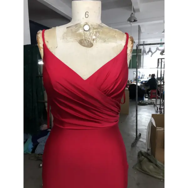 Helena Burgundy Jersey Sheath Dress - Detail View 2