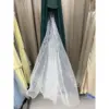 Clelia Forest Polyester Satin Ball Gown with Pockets - Craftsmanship Detail 1
